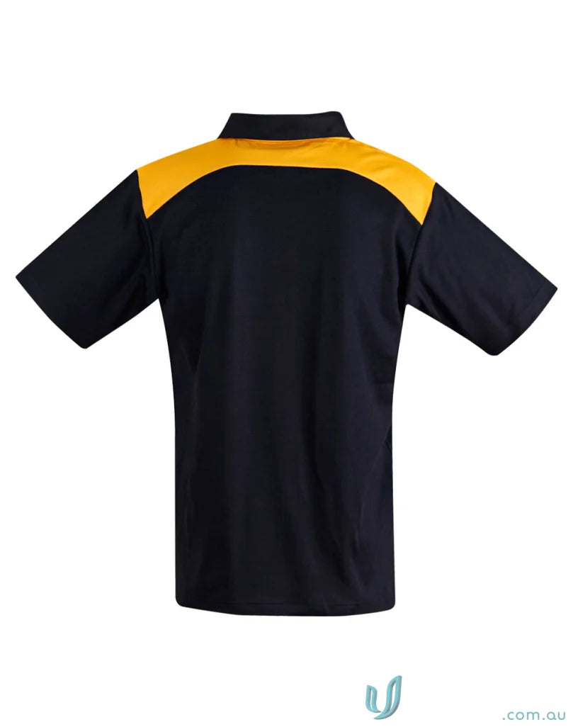 Kids TrueDry Winner contrast short sleeve polo with yellow shoulder accents