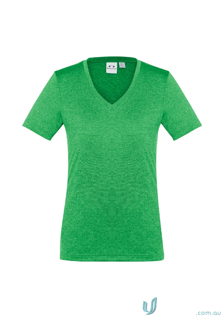 Ladies Aero Tee in green from Biz Collection Ladies, perfect for quality work uniforms