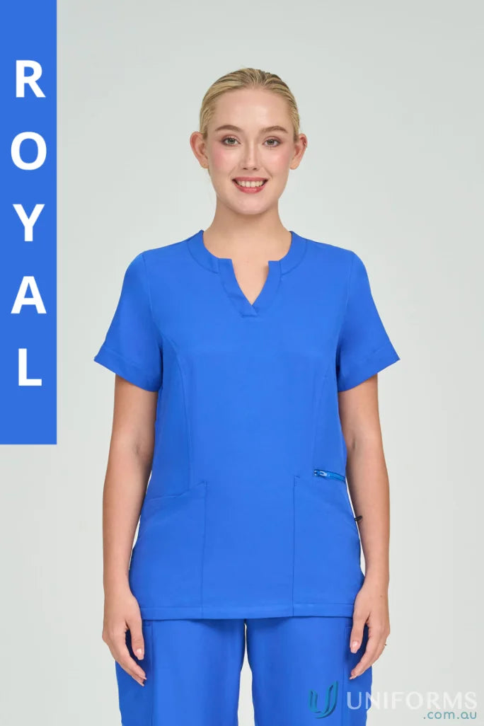 Royal blue Ladies Anna Scrub Top with princess seams and a shaped silhouette for subtle shaping