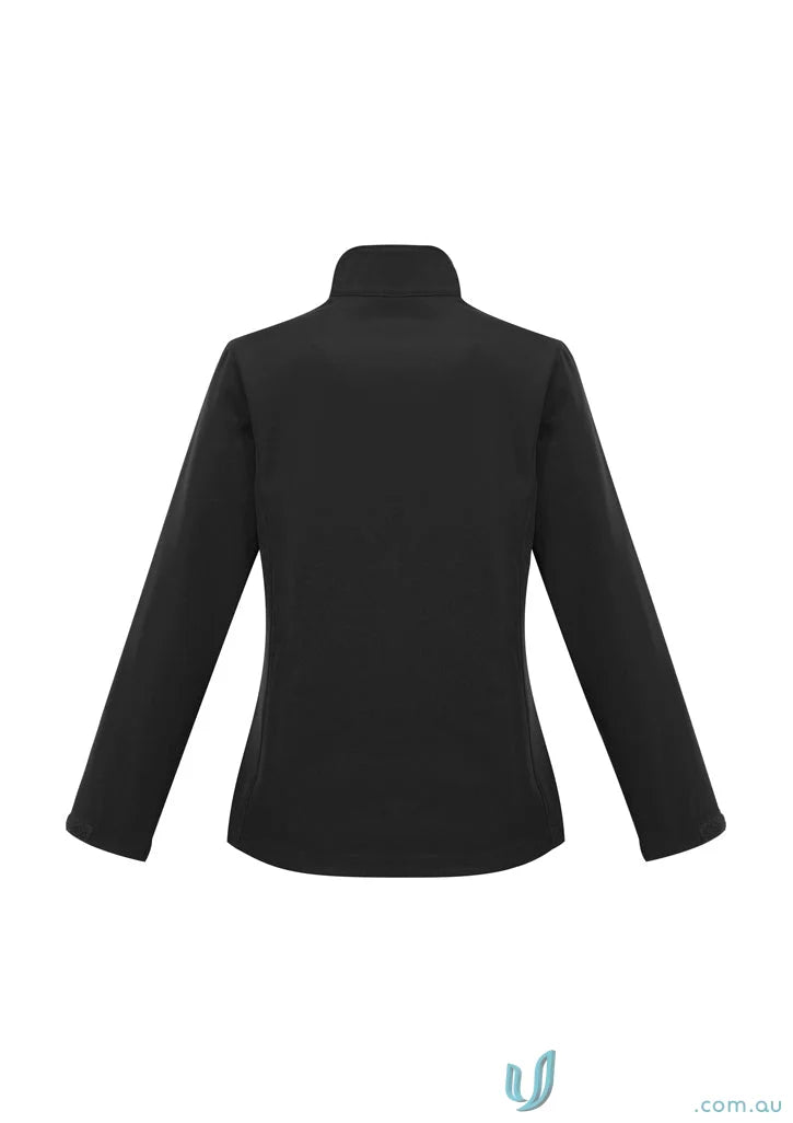 Black softshell jacket from Ladies Apex Softshell Jacket in Biz Collection Womens lineup