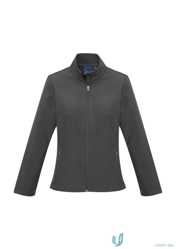Charcoal-colored womens apex jacket from Ladies Apex Softshell collection by Biz Collection Womens