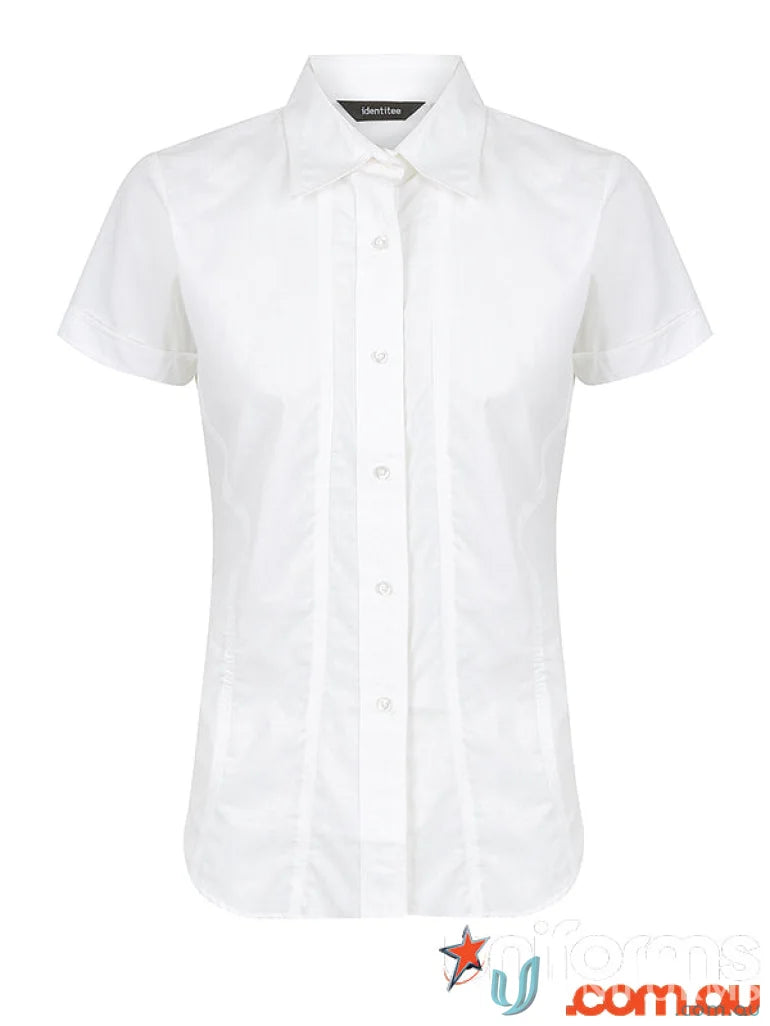 White short-sleeved button-down shirt for ladies Aston SS Shirt, perfect for work uniforms