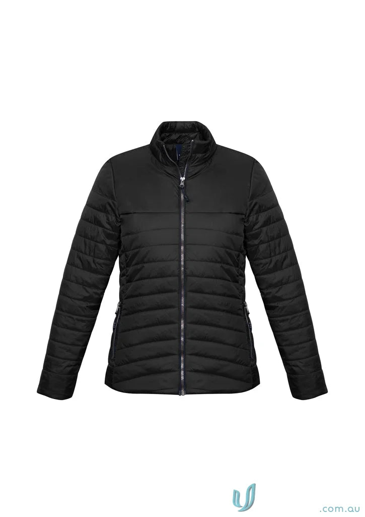 Black quilted puffer jacket from biz collection womens expedition jacket line, J750L