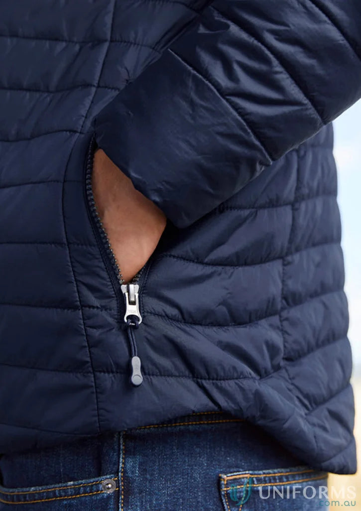 Navy quilted Ladies Expedition Jacket with zippered pocket - Biz Collection Womens J750L jacket