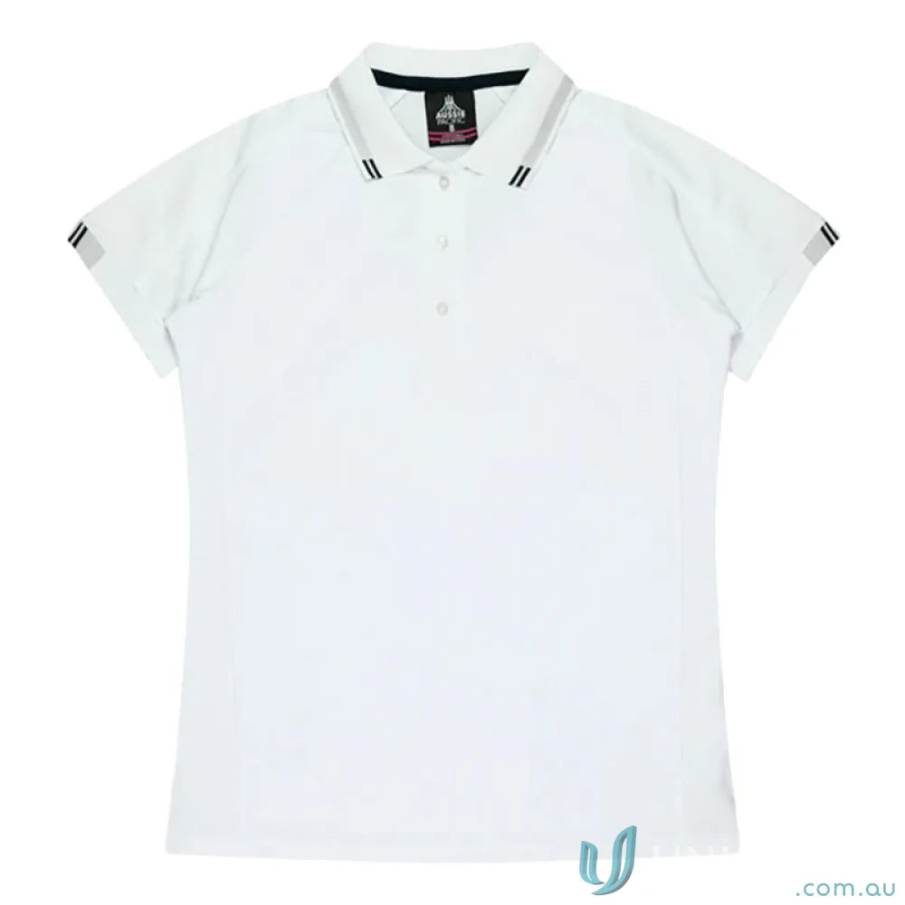 White polo shirt from Ladies Flinders Polo perfect for uniforms or workwear