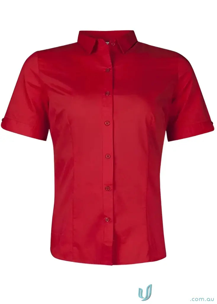 Ladies Mosman S/S shirt in red, perfect for uniforms and workwear style
