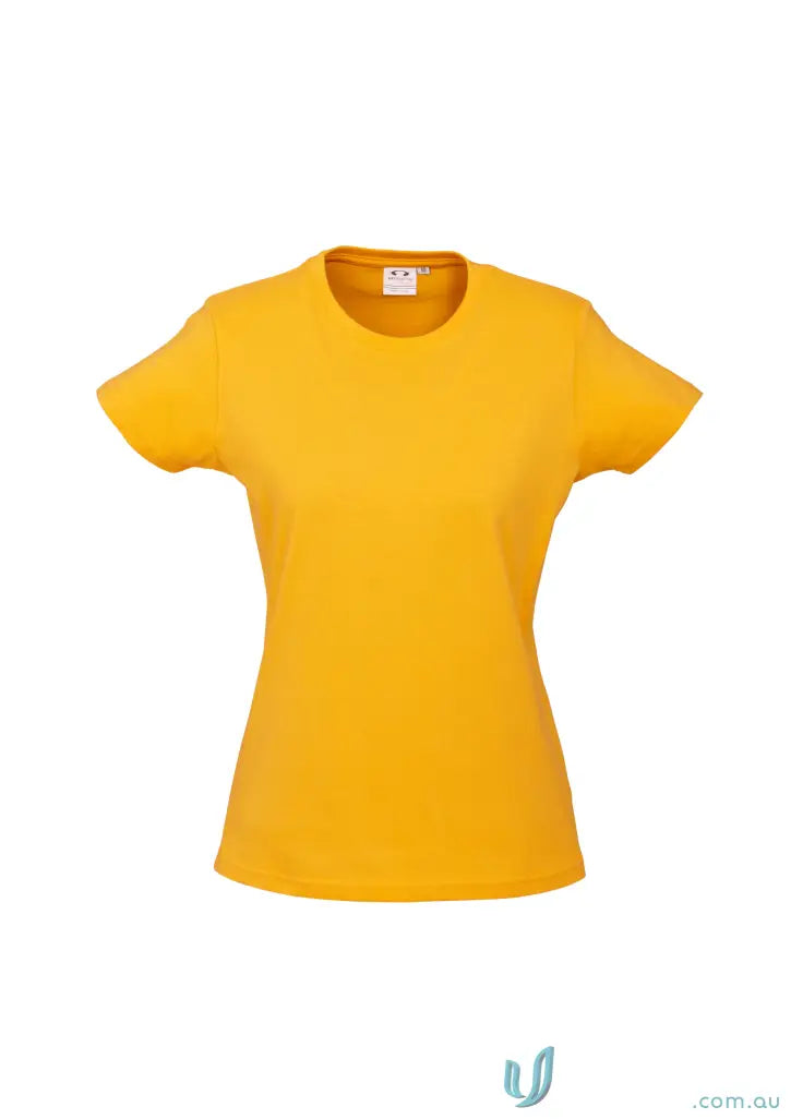 Plain yellow Ladies Newport Tee from t10022 Biz Collection, ice short sleeve tee for ladies ice short