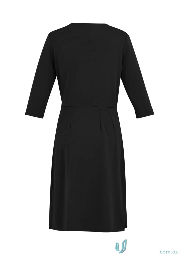 Black knee-length womens Paris dress with three-quarter sleeves from Biz Collection Womens