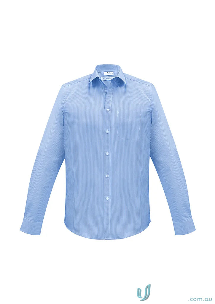 Light blue mens euro long sleeve dress shirt for a sleek style look