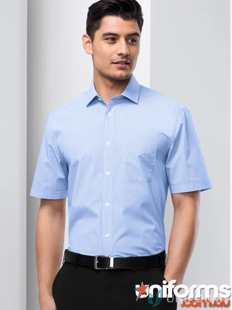 Light blue mens Euro short sleeve dress shirt for Mens Euro SS Shirt s812ms collection