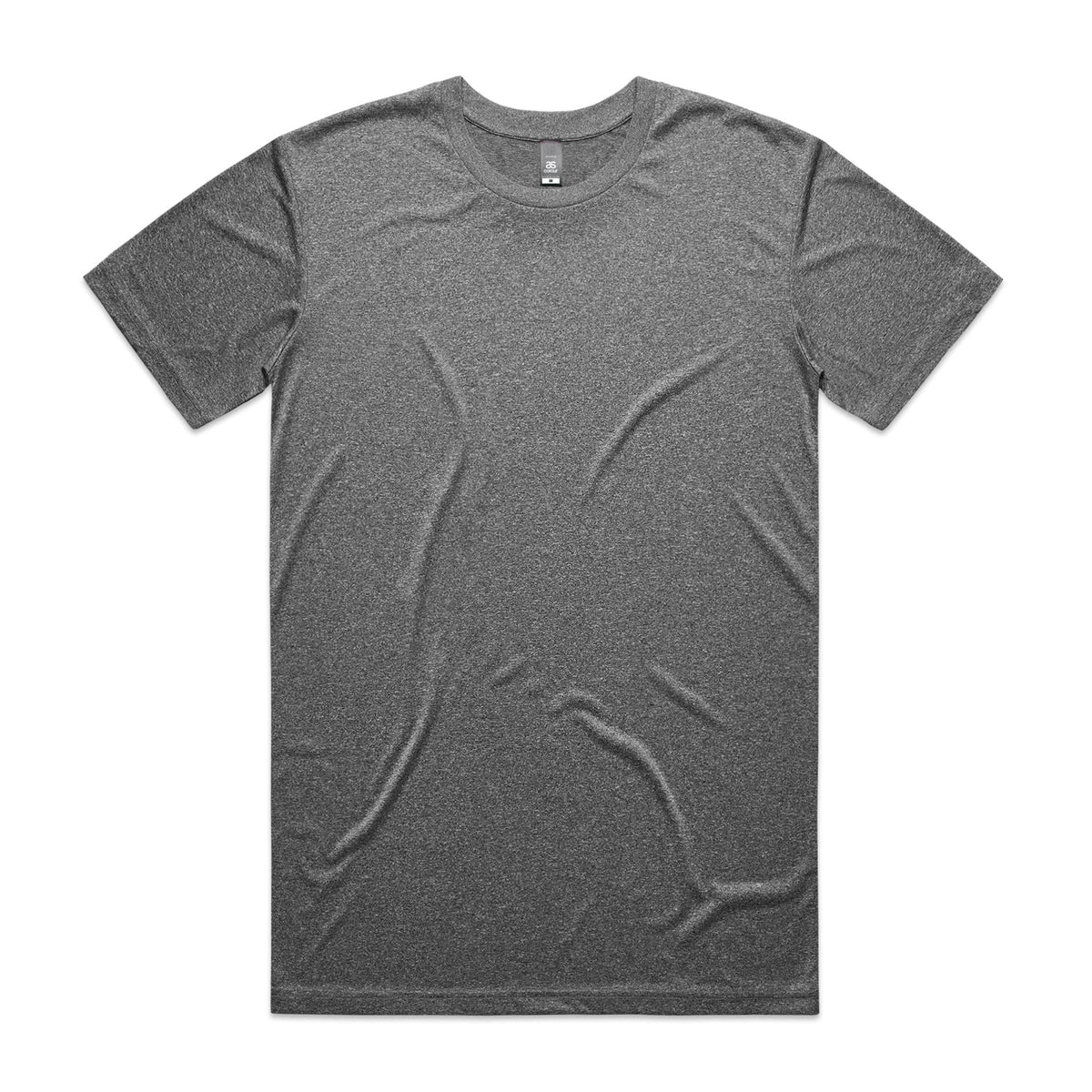 Charcoal heather t-shirt with a subtle branch pattern and crew neck.