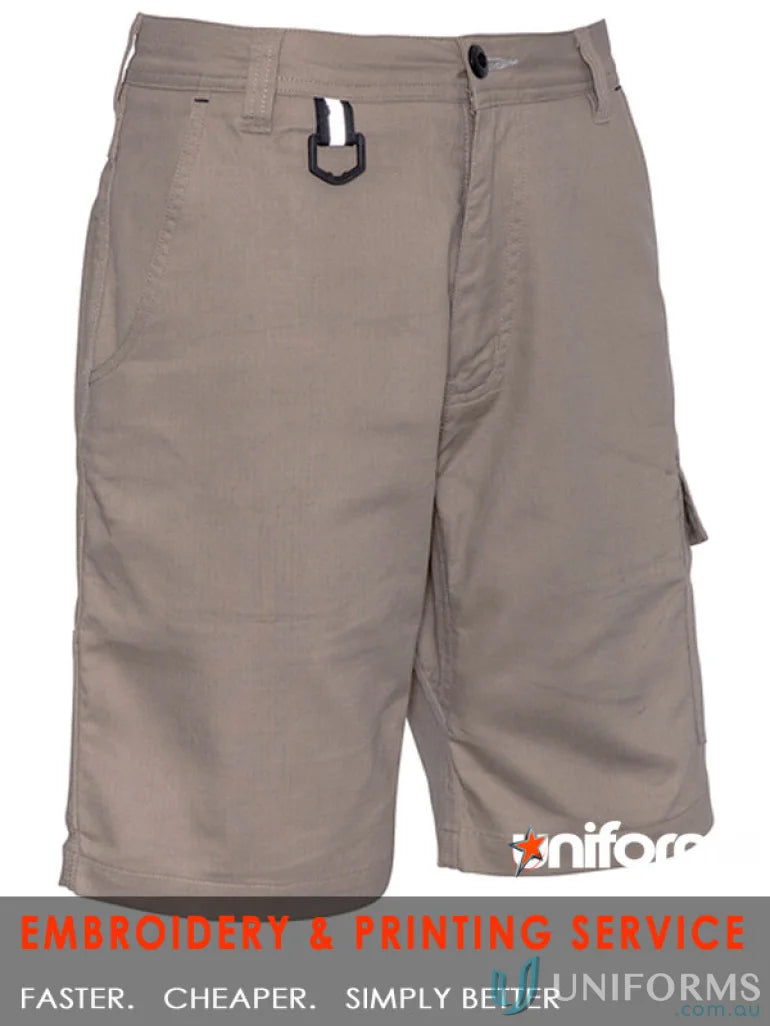 SyZmIk Mens Rugged Cooling Vented Shorts in Khaki Cargo, Zs505 Vented Design
