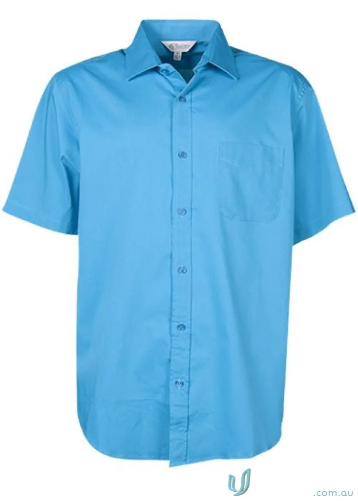 Blue Short-sleeved Mosman SS Shirt ideal for uniforms and workwear options