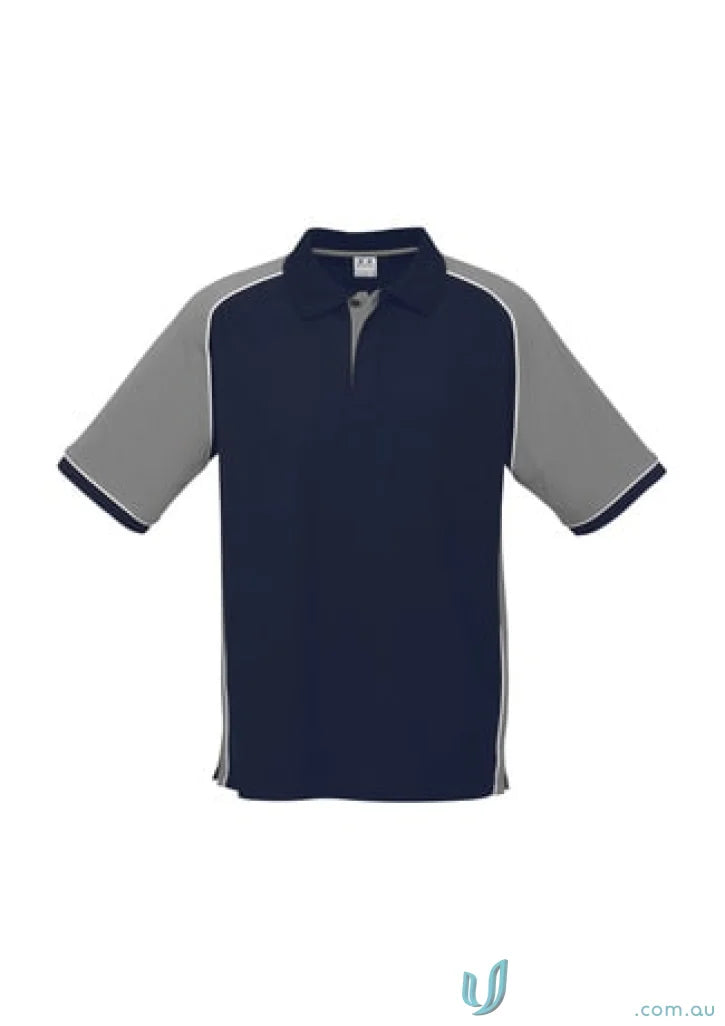 Mens Nitro short sleeve polo shirt from Biz Collection Mens in two-tone style
