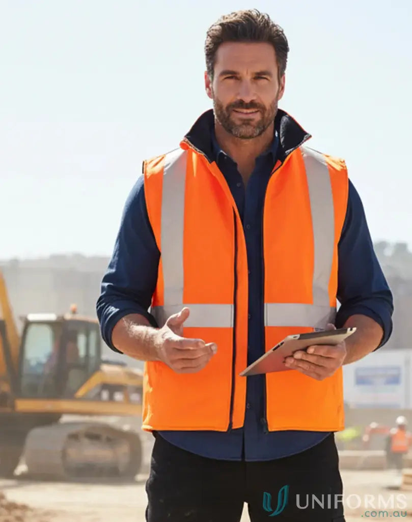 High-visibility Paramount Air (EMB) reversible safety vest with Scotchlite reflective tapes