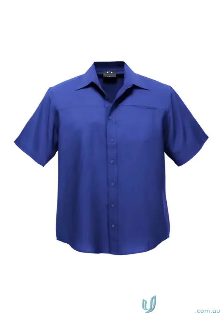 Blue short-sleeve Oasis Shirt for men, perfect mens Oasis short sleeve style