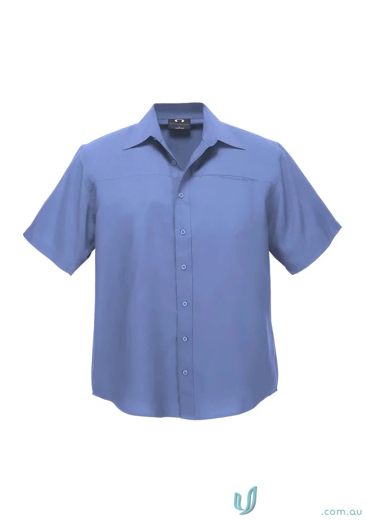 Blue short-sleeve Oasis Shirt for mens Oasis short sleeve casual style