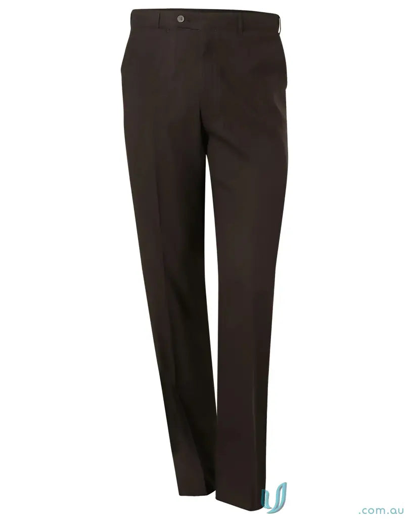 Dark brown PolyViscose Stretch Pants with flexi waist for uniforms and workwear