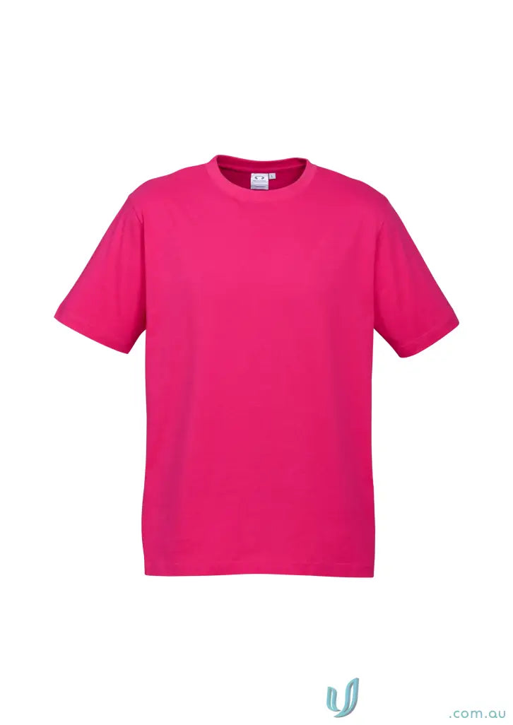 Vibrant pink Southport Tee with twin needle sleeve from Biz Collection Mens Ice short sleeve