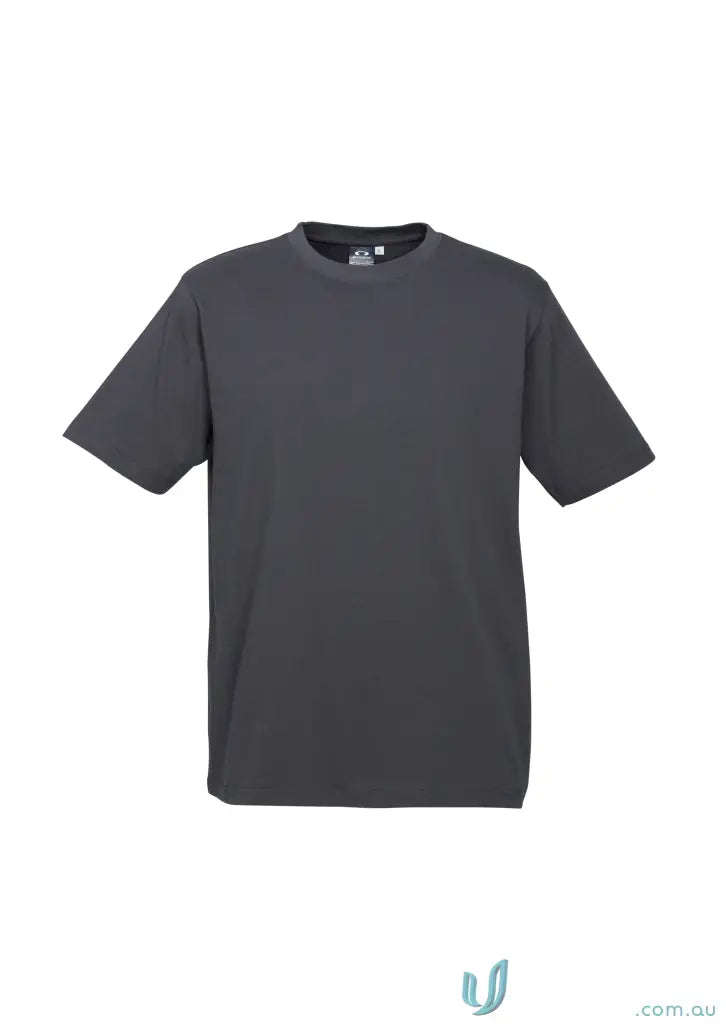 Southport Tee plain charcoal grey ice short sleeve mens T-shirt with twin needle sleeve