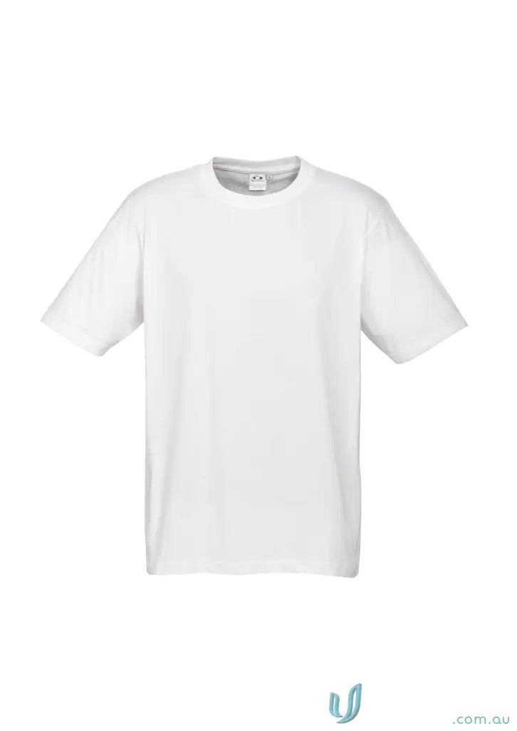 Southport Tee plain white ice short sleeve crew-neck t-shirt for men with twin needle sleeve