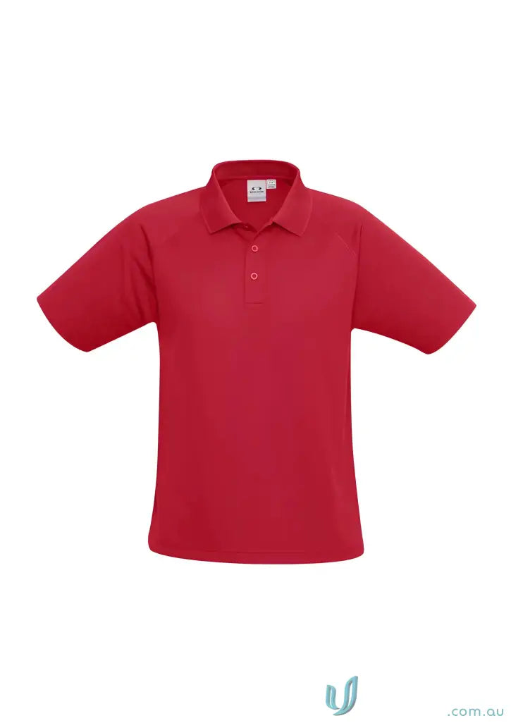Red short-sleeved polo shirt from Collection Sprint P300MS Mens Biz Cool line