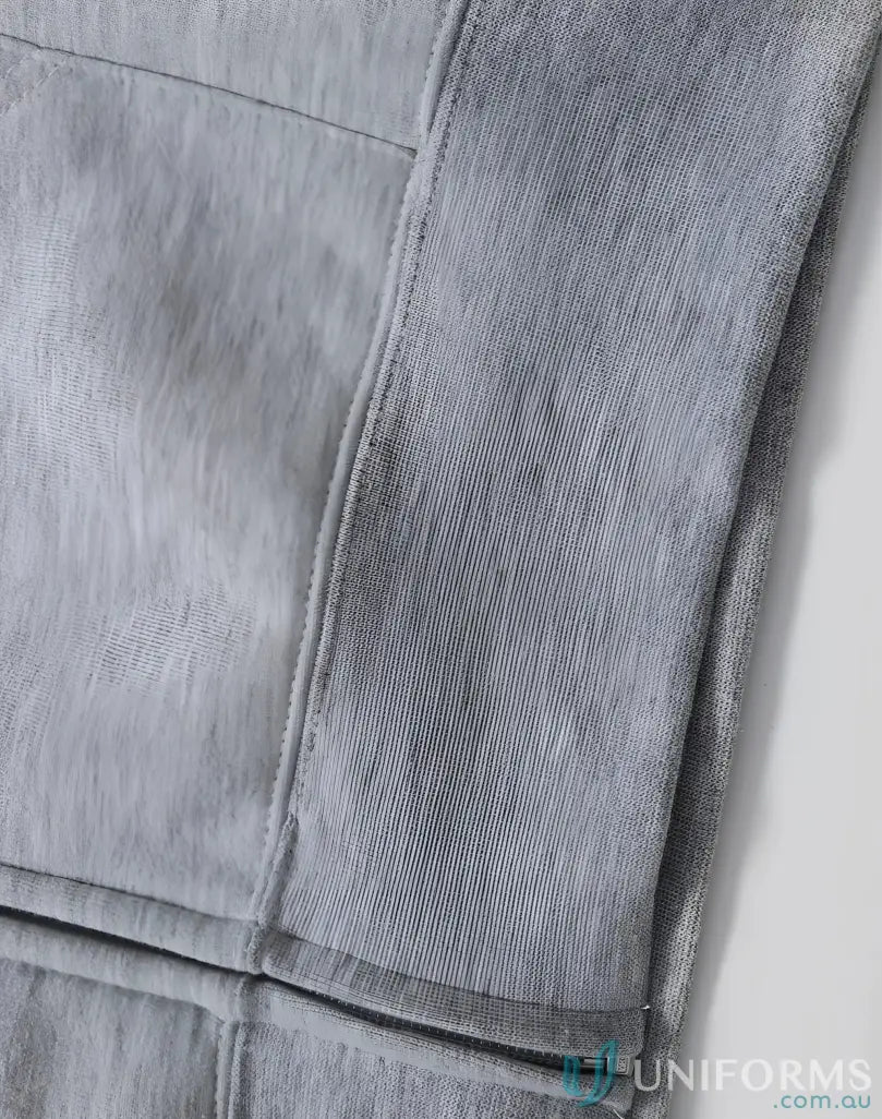 Gray cotton sweatshirt detail on SubZero Zip Hoodie, perfect for your Double Bay look
