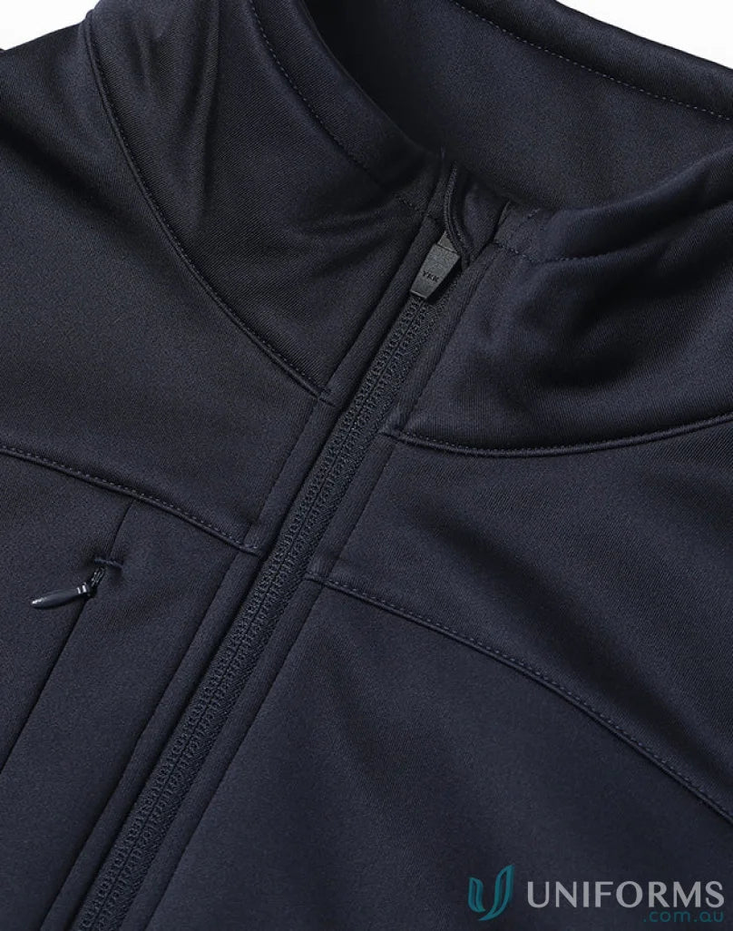 Dark athletic jacket from Sustainable Softshell Jacket with zip closure softshell and eco-friendly design