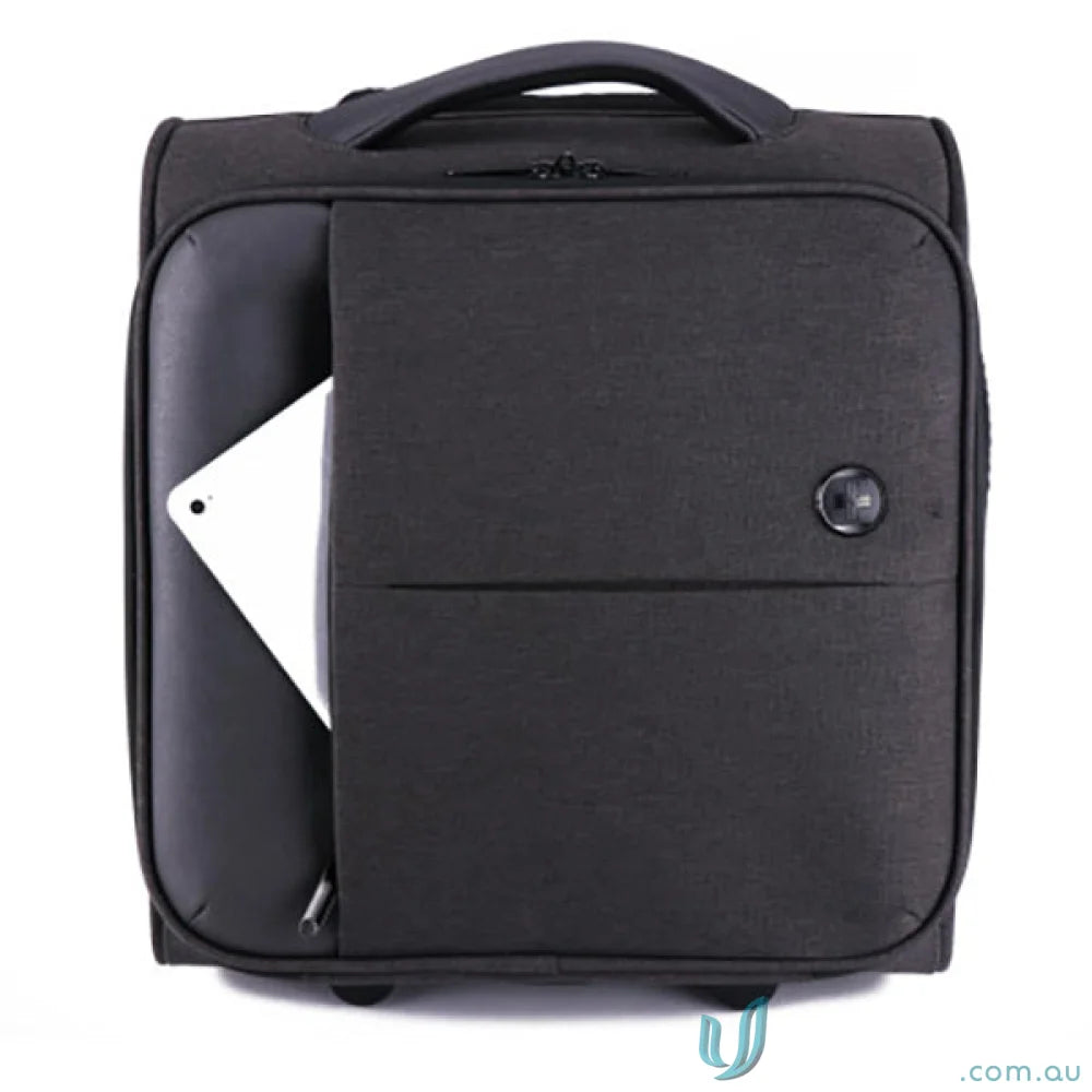 Black Swissdigital Arosa Underseat Luggage suitcase for easy carry-on travel