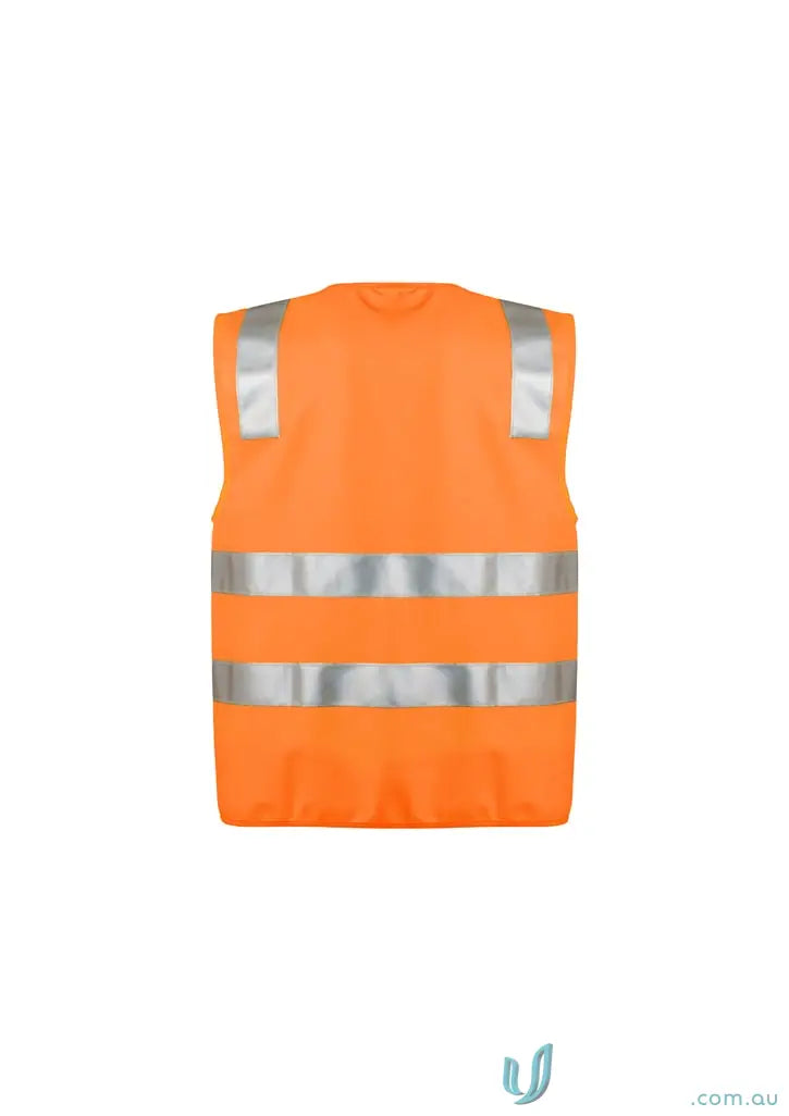 Orange Syzmic Unisex Hi-Vis Zip Vest with Reflective Tape for safety and visibility