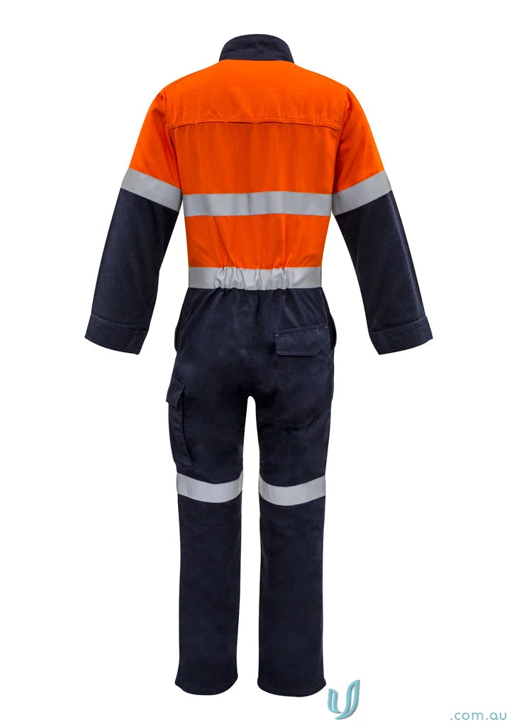 Syzmics mens orange hoop taped ZC525 work jumpsuit for all-day comfort