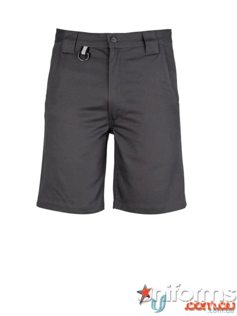 Gray Syzmik Mens Plain Utility Shorts for comfortable workwear