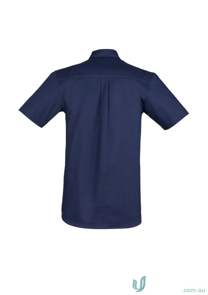 Syzmik Mens Lightweight Tradie Short Sleeve Shirt SW120 in Navy