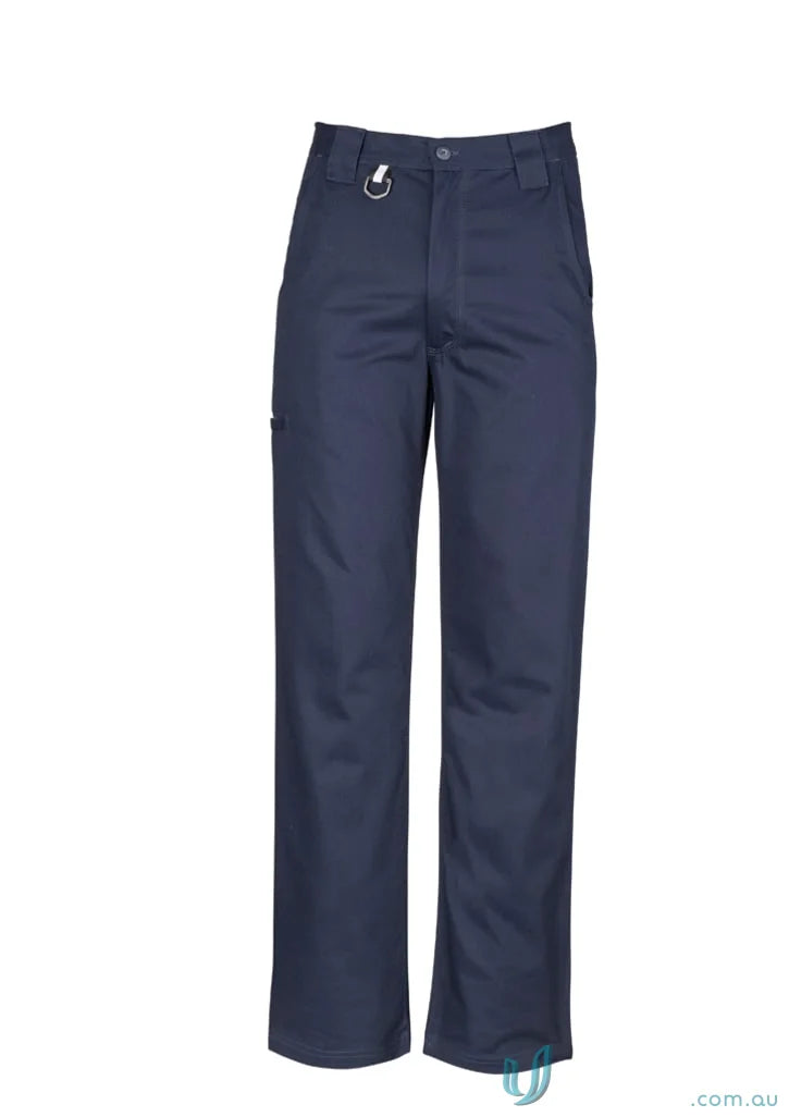 Navy blue Syzmik Mens Plain Utility Pants ZW002 with wide belt loops