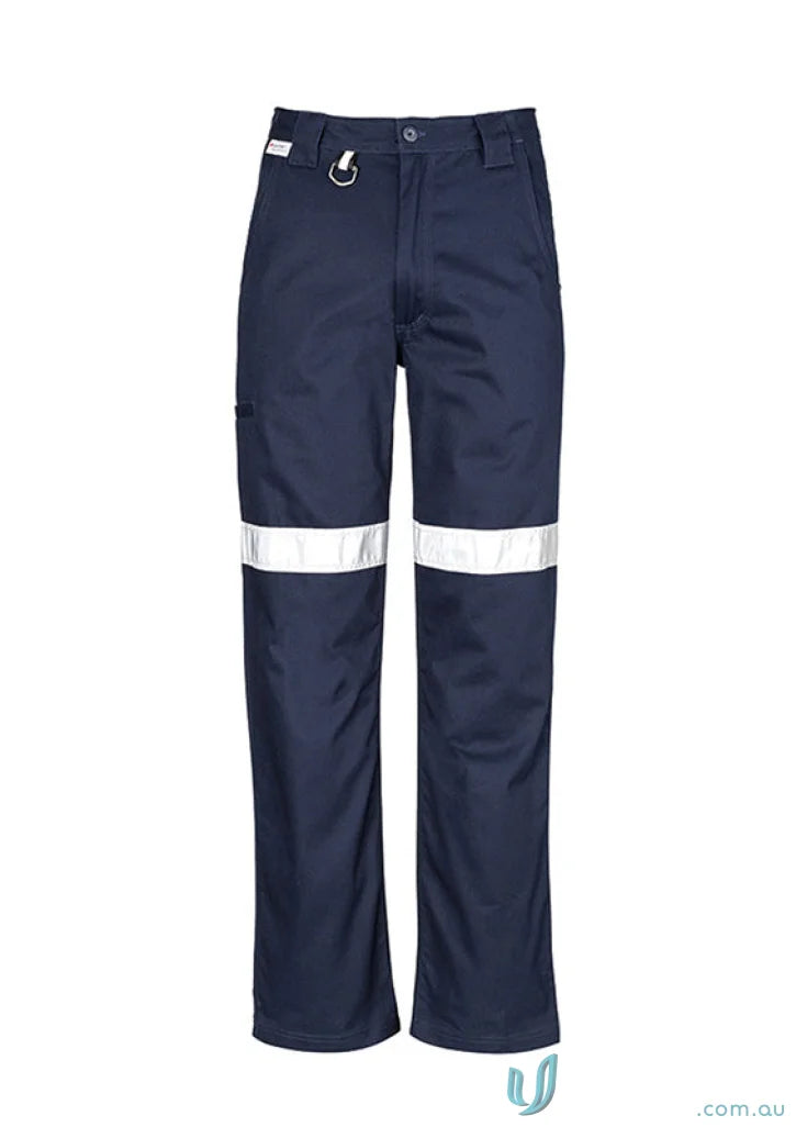 Navy blue Syzmik mens taped utility pant with reflective stripes ZW004 for workwear