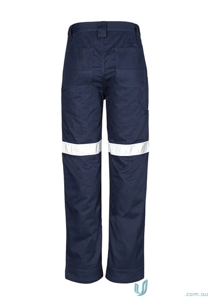 Navy blue Syzmik Mens Taped Utility Pant with reflective stripes for safety