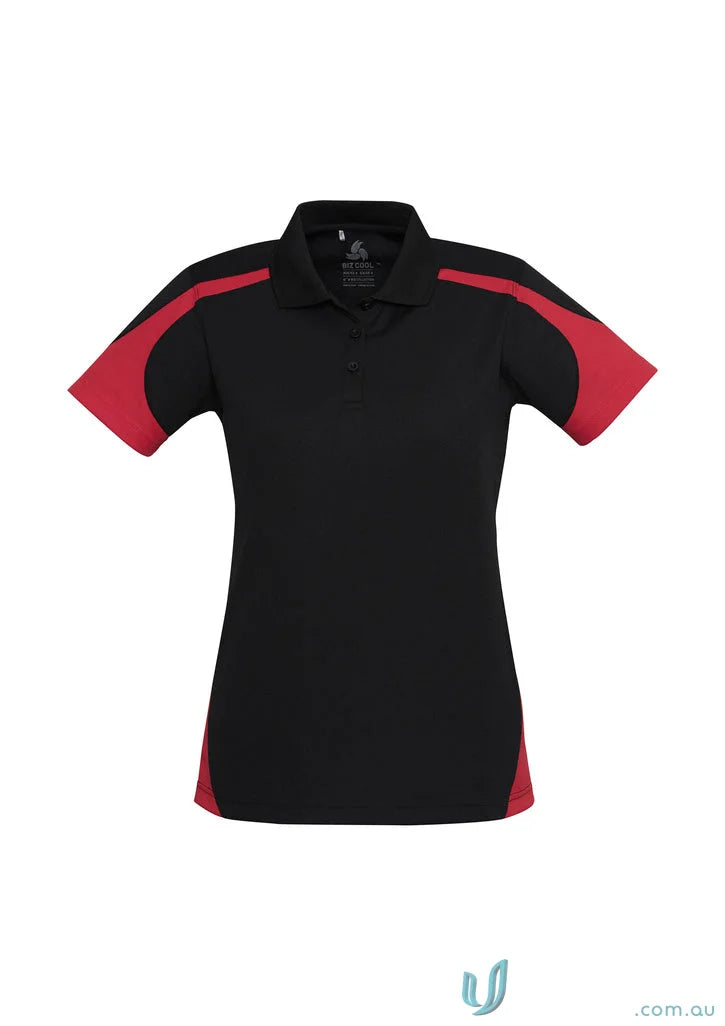 Black and red womens Talon Polo from Biz Cool Collection Talon, stylish polo shirt