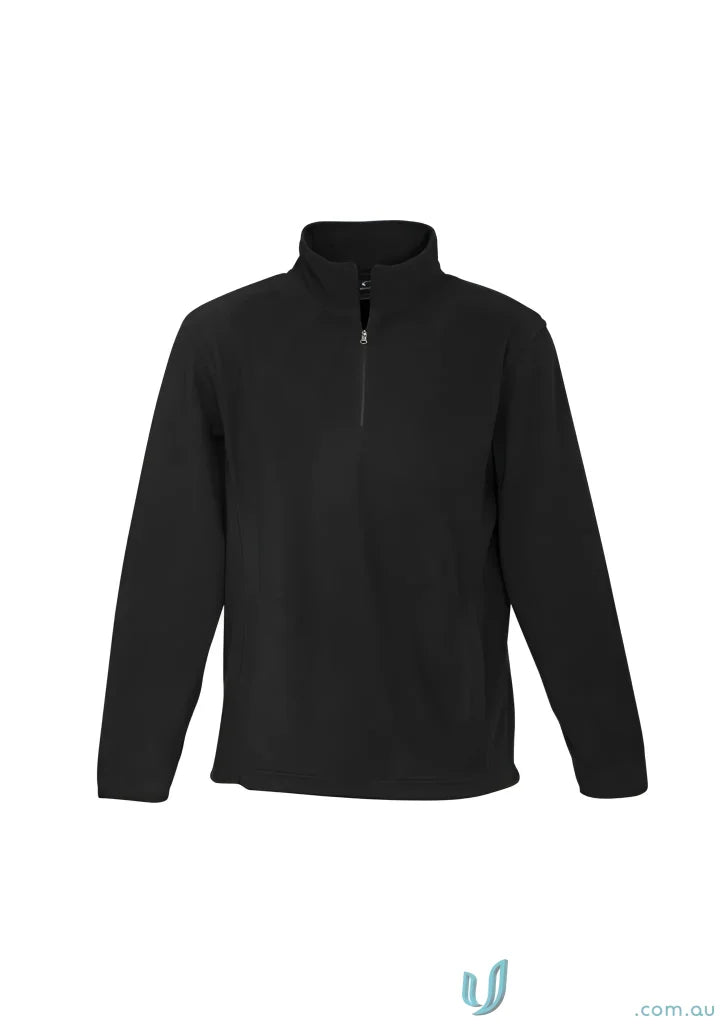Black mens Trilogy Half Zip Jacket with concealed pockets from Biz Collection Trinity