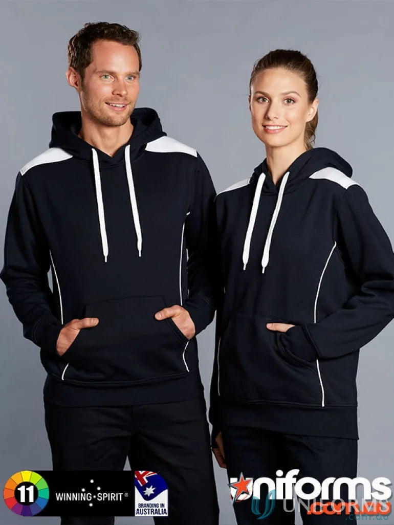 Matching navy and white unisex Croxton hoodie perfect for all, including kids versions