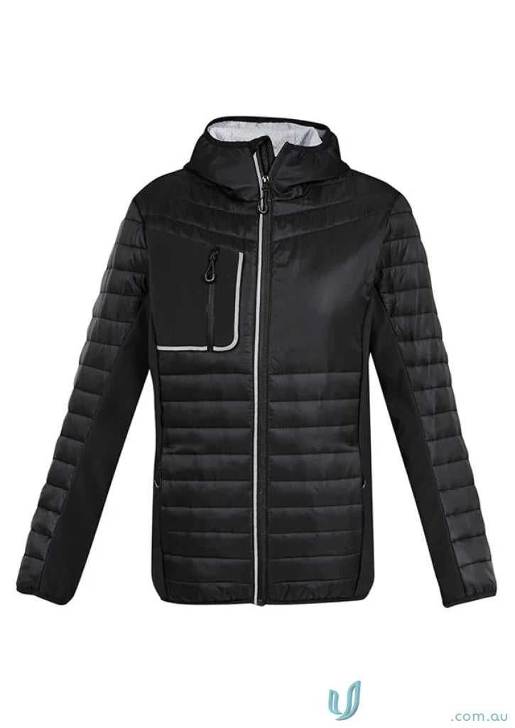 Men’s black puffer patrol jacket j134m from Biz Collection Unisex Patrol Jacket line