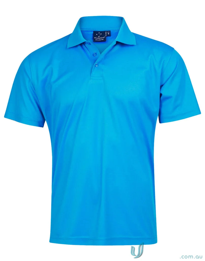 Blue ps81 Verve Polo with cooldry® polyester mini and flat knitted collar