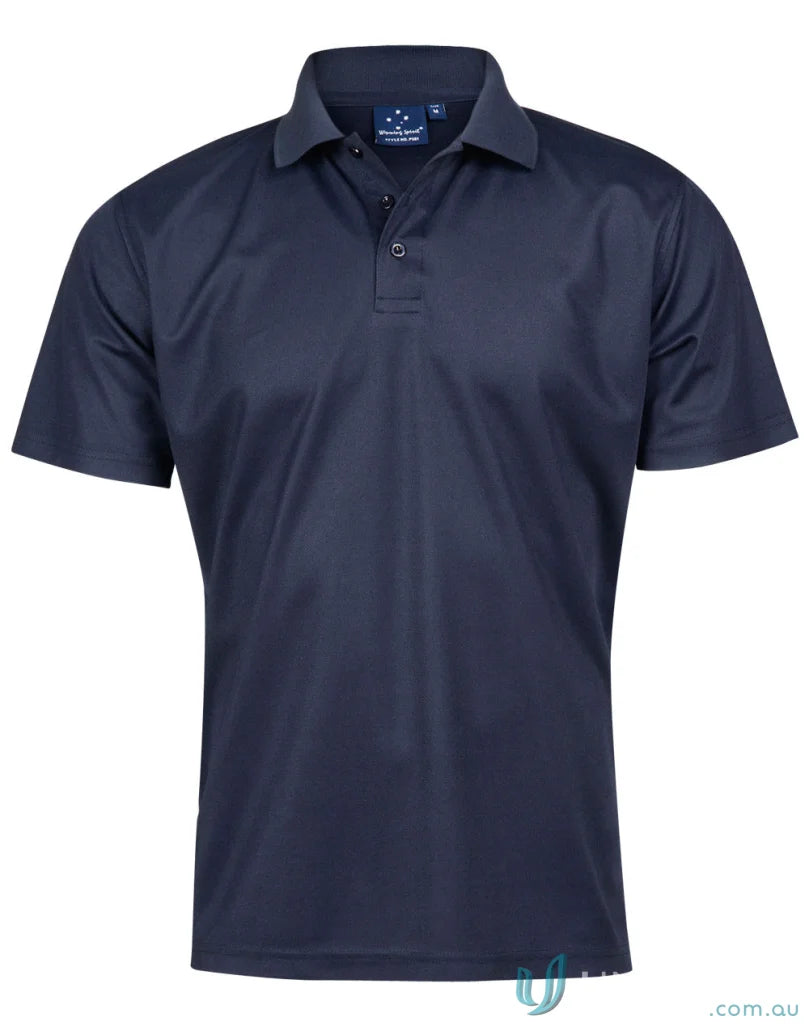 Navy blue Ps81 Verve Polo with CoolDry® polyester mini fabric and flat knitted collar