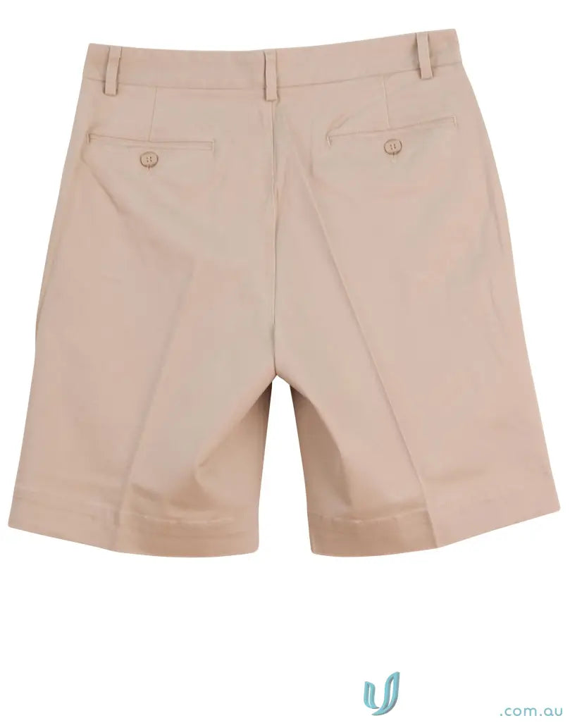 Winning Spirit Chino Shorts for mens all-day comfort with flat-front design and back pockets