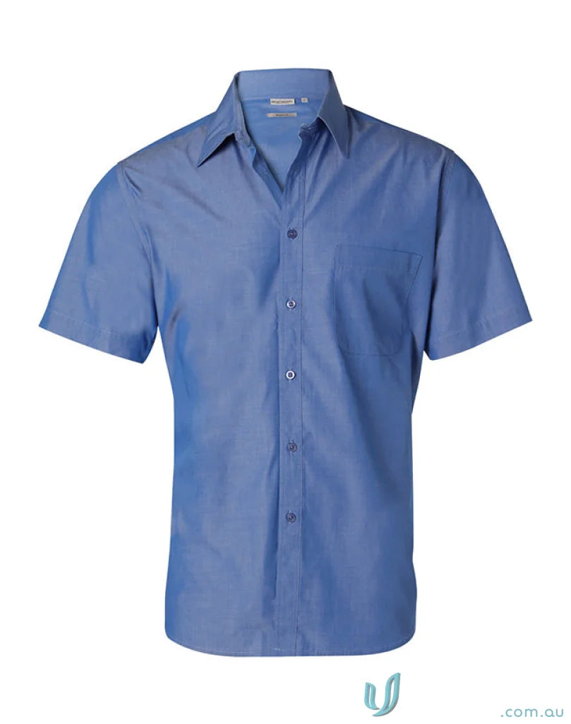 Blue m7001 mens nano tech short sleeve shirt from Winning Spirit S/S Shirt
