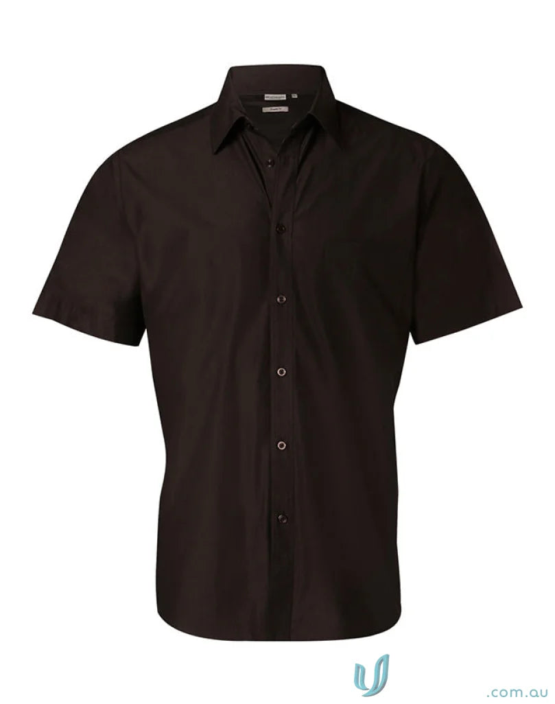 Dark brown m7001 mens nano tech short sleeve shirt from Winning Spirit NanoTech S/S Shirt