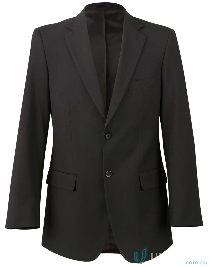 Black two-button mens poly viscose stretch jacket from Winning Spirit PolyViscose Stretch