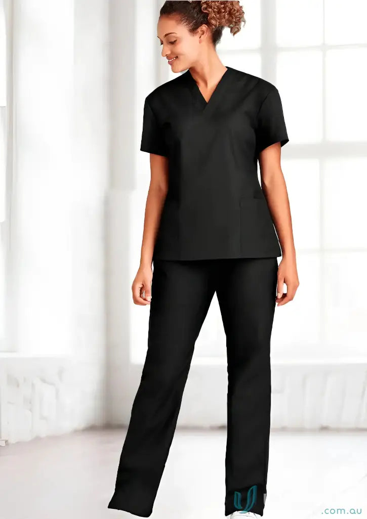 Black medical scrubs bootleg pant from YR Ladies Scrubs Bootleg Pant, perfect womens classic scrub