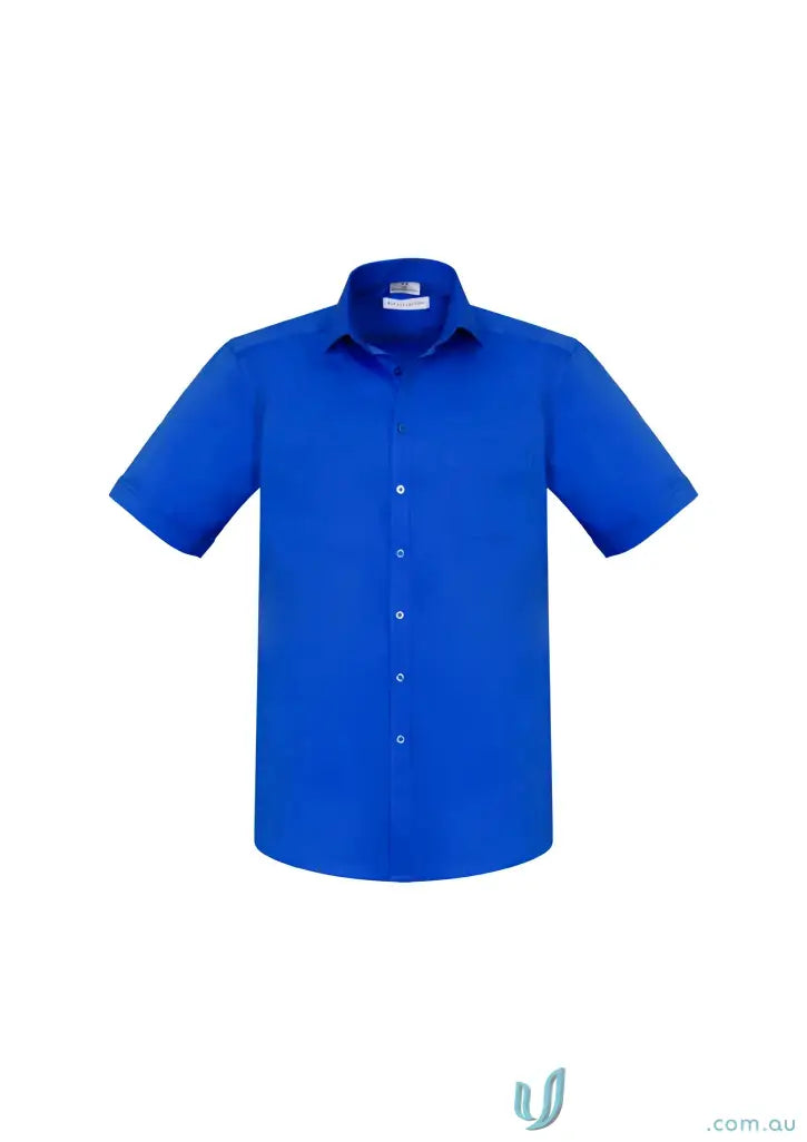 Blue YR Mens EMB SS Shirt showcasing monaco short sleeve shirt offers