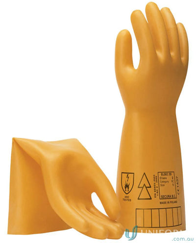 Yellow electrical safety gloves from Maxisafe Electrical Insulating Gloves line for 20kv Class 2