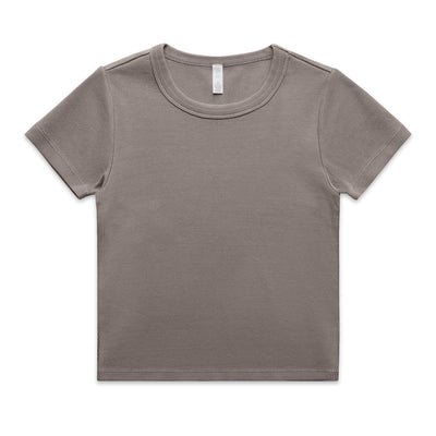 Wo's Faded Organic Rib Tee 4036 - Faded Grey